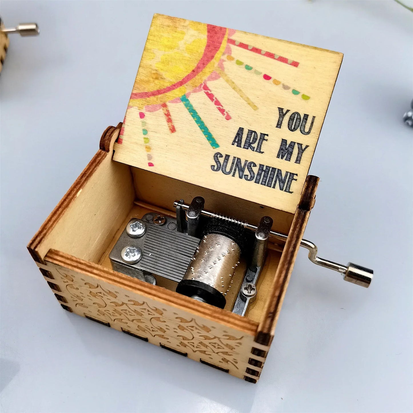 You Are My Sunshine Music Box Hand Crank Birthday Present Valentine's Day