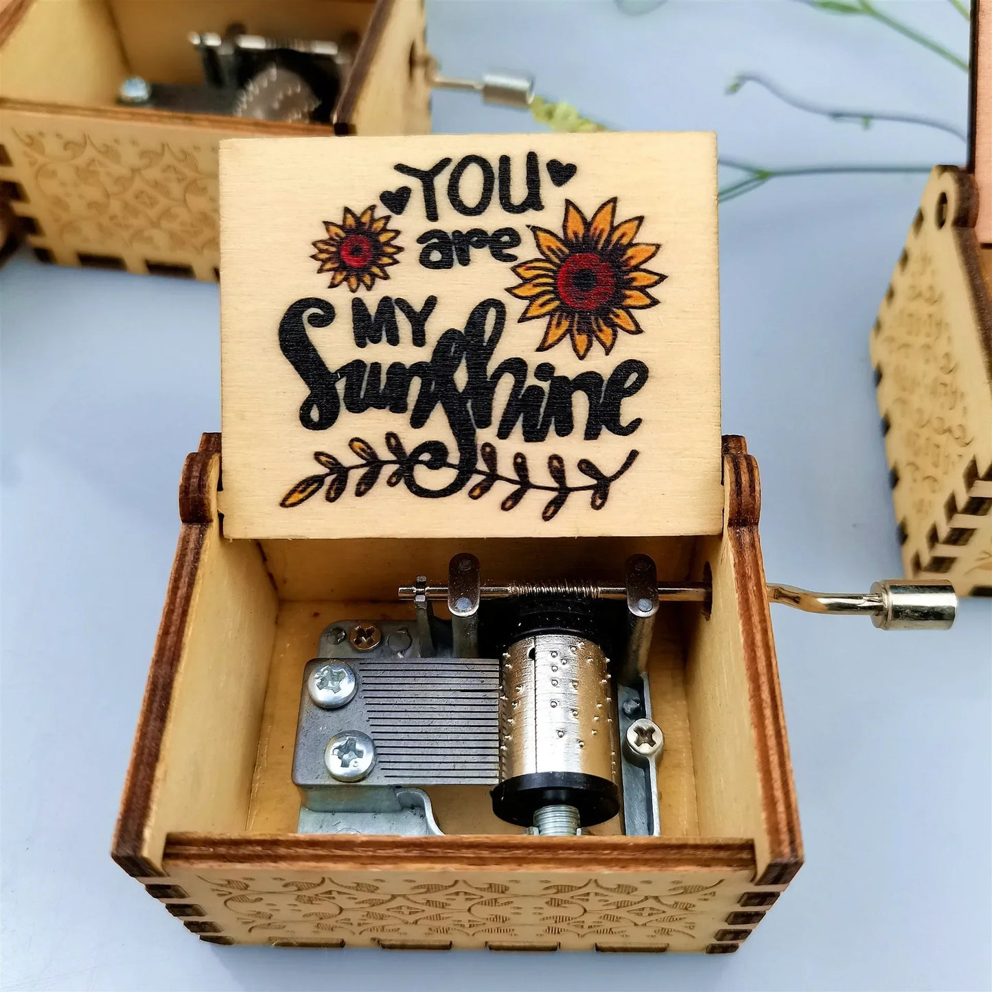 You Are My Sunshine Music Box Hand Crank Birthday Present Valentine's Day