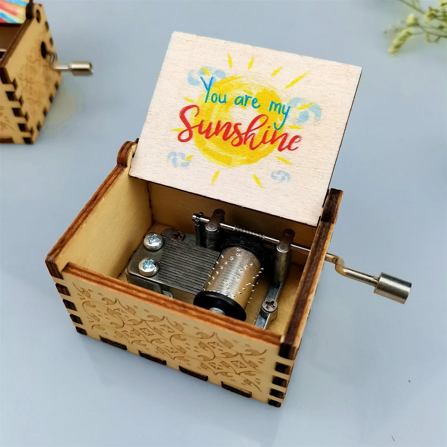 You Are My Sunshine Music Box Hand Crank Birthday Present Valentine's Day